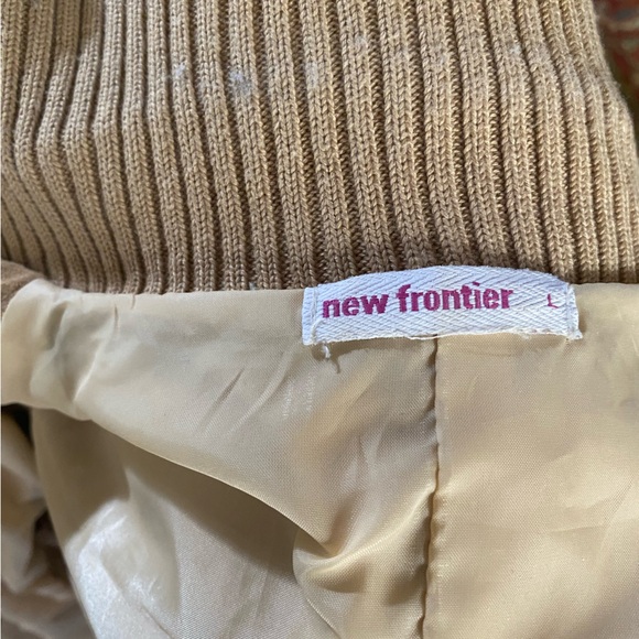 NEIMAN MARCUS New Frontier SIZE L  SUEDE PANEL ZIP UP SWEATER JACKET - Picture 4 of 6